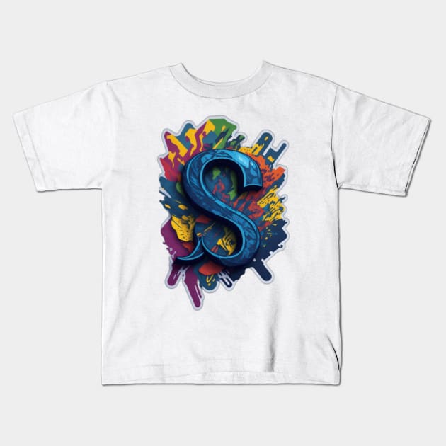 Letter S Graffiti Kids T-Shirt by design19970